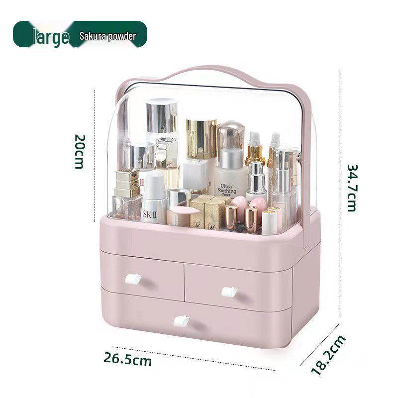 Transparent Light Luxury Skincare & Cosmetic Organizer with Double Doors