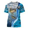 T-shirt Homme Sport Extérieur Séchage Rapide Respirant Impression Pêche 3D Uniforme Pêcheur Vêtement Décontracté Urbain Manches Courtes Haut d'Été