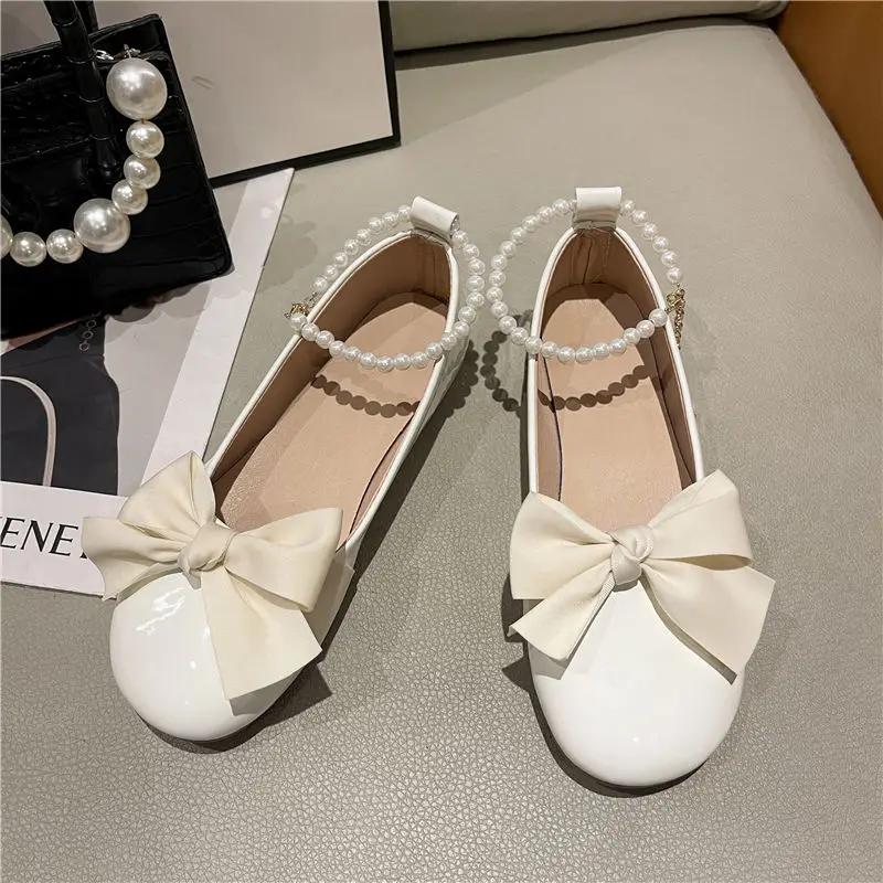 Fashion Women's Flat Shoes Single Japanese Style Lolita Cute Off White Moccasins Korean Y2k 39 On Offer Quick Delivery Ladies Footwear