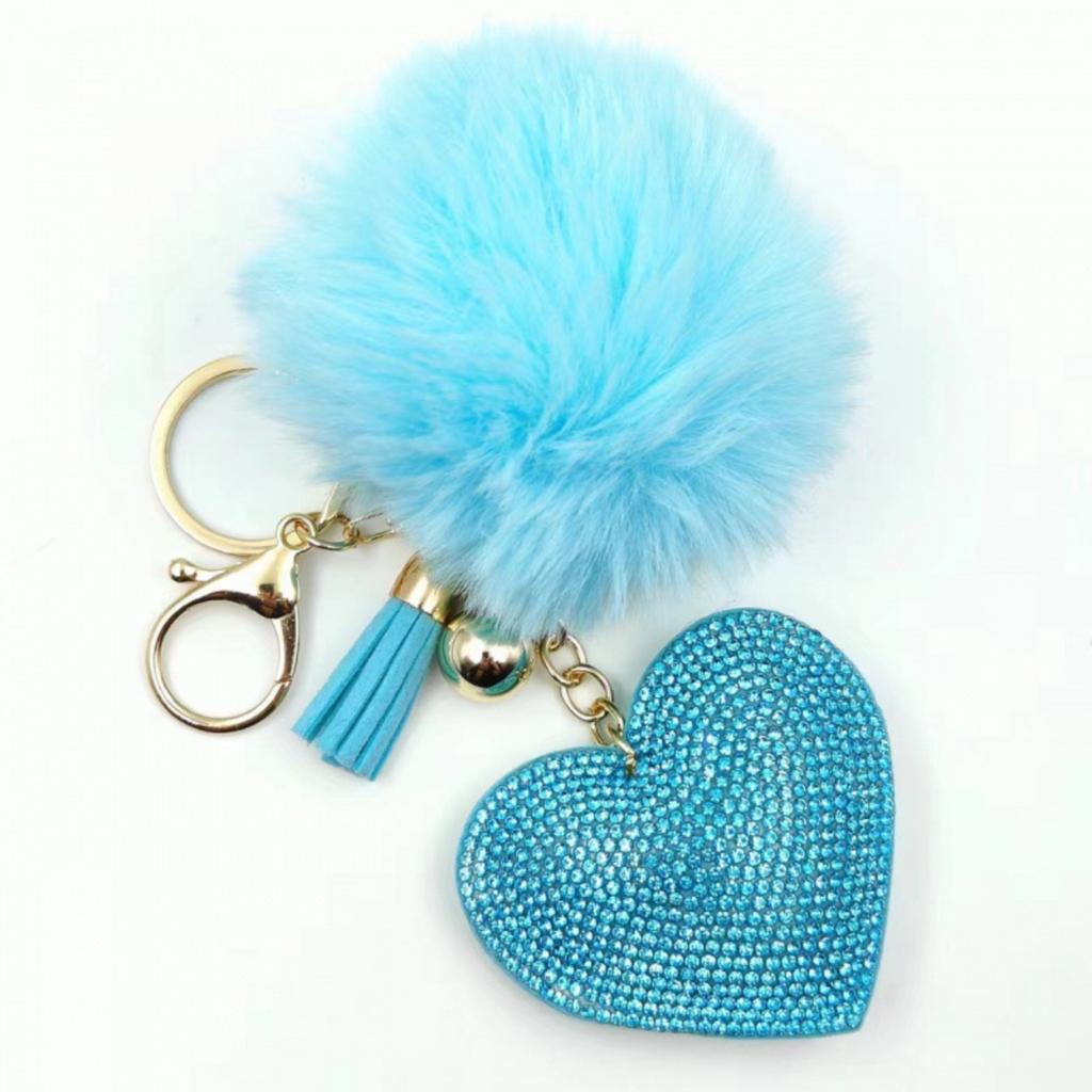 Heart-shaped Pom-pom Keychain Pendant, A Creative And Cute Charm That Can Be Hung Bags And Mobile Phones.