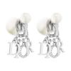 Logo Design Resin Imitation Crystal Metal Earrings Unisex Earrings Silver E2382WOMCY-D009