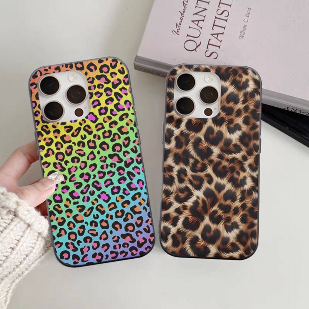 Classic Leopard Cheetah For IPhone 16 15 11 12 13 14 17 Pro Max PLUS Pro Soft Corrugated Silicone Back Phone Case