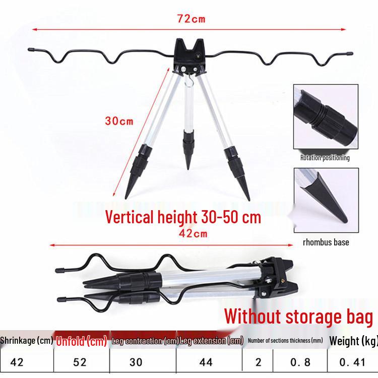 Telescopic Aluminum Surf Rod Holder Tripod for Raft and Casting Rods