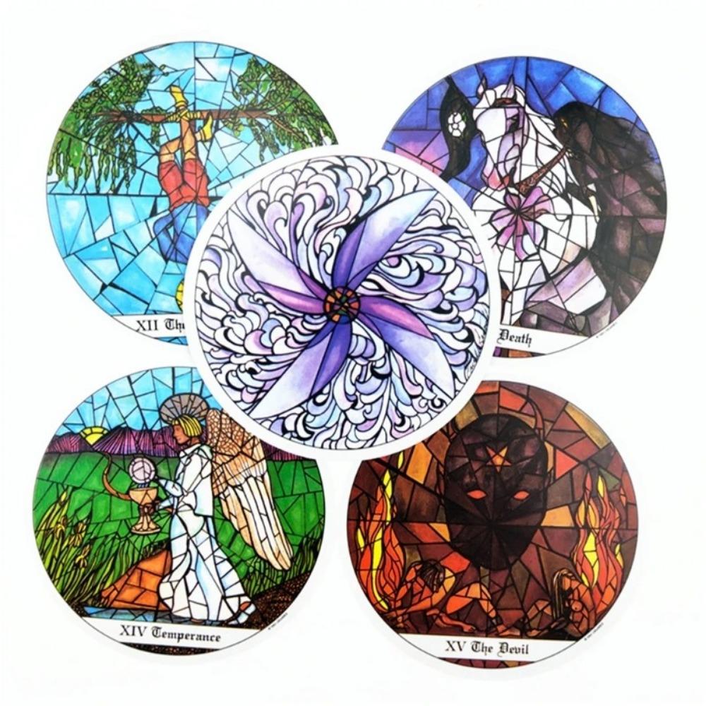 78Pcs Classic Round Monastery Cloister Tarot Cards Deck 8*8cm