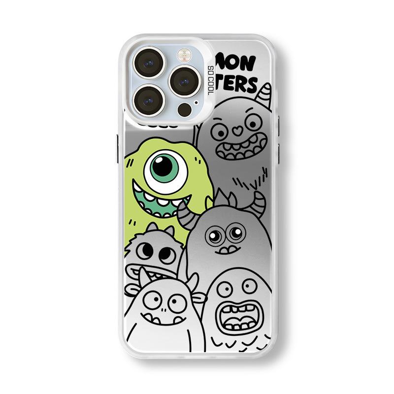 Cartoon Monster iPhone Case for iPhone 12 Pro Max To 17 - Silver, Multiple Colors Available