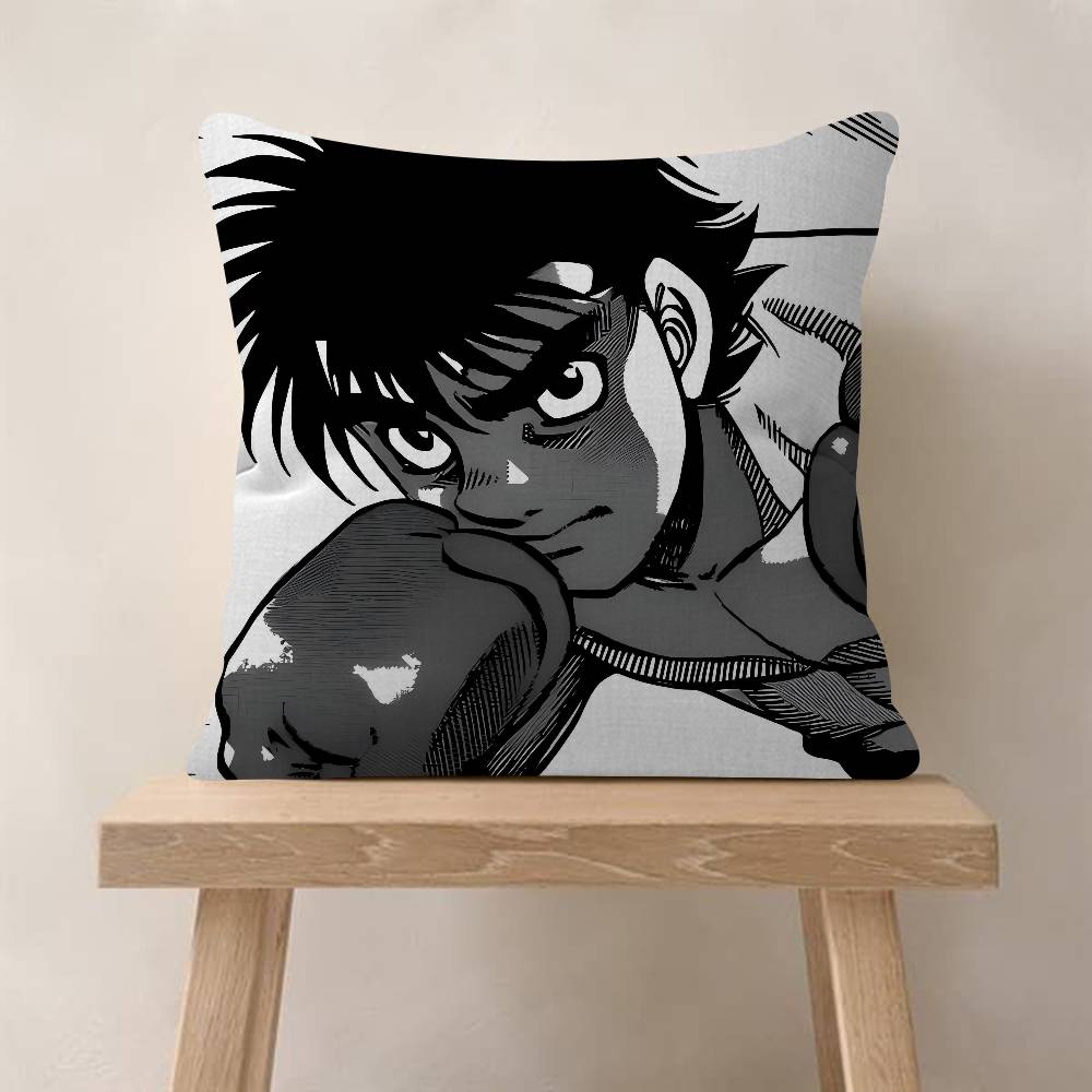 Vintage Anime H-Hajime No Ippo Pillow Covers Cartoon Sofa Decorative Home Double-sided Printing Short Plush Cute Cushion Cover