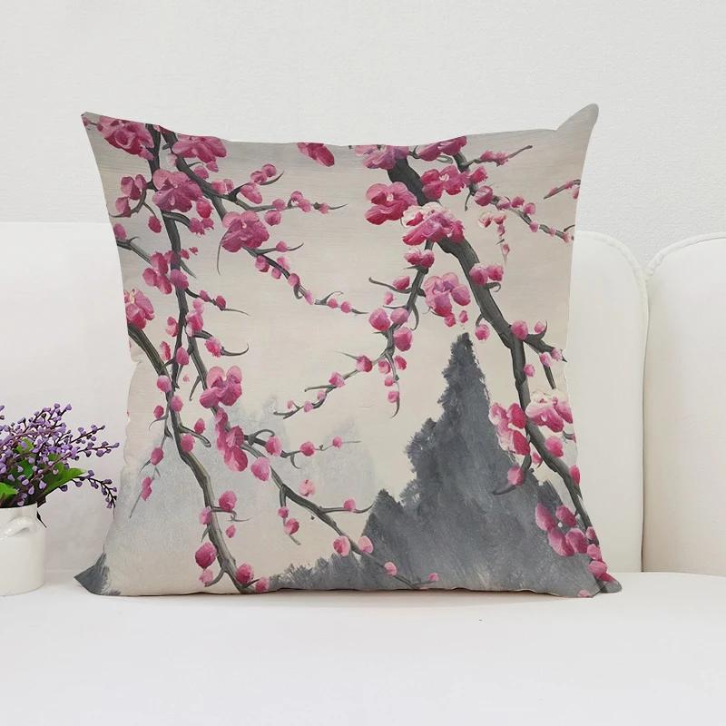 Japanische Kirschblüten Kissenbezüge für Kissen 45x45 Kissenbezug für Kissen Heimdekoration 45x45 Kissenbezüge Kissenbezug