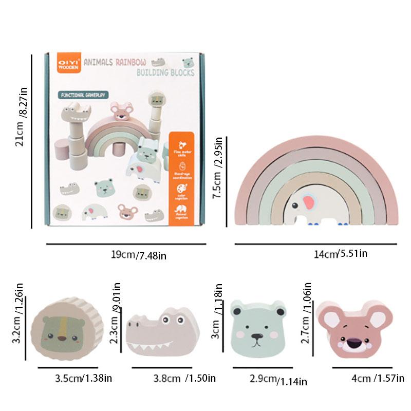 

Деревянные радужные блоки Животные Детская развивающая головоломка Арка Складная игрушка