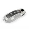 Key Case Cover Shell Replacement Remote Control Fob Cover Grey Track For Porsche Macan Boxster 718 911 Panamera Cayenne