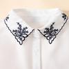 Women's Versatile Embroidered White Fake Collar for Sweaters - Decorative Spring, Autumn & Winter