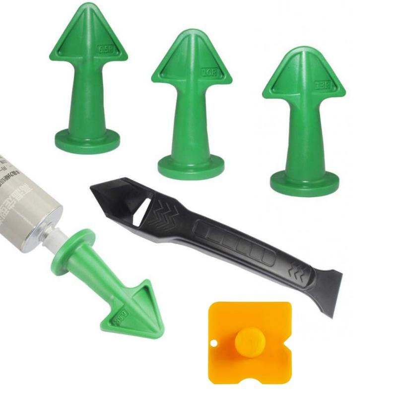 5Pcs Caulking Nozzle Applicator Finishing Tool Spatula Glue Shovel Tile Brick Joints Floor Silicone Remover 5 In 1 Hand Tool Set