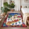 Christmas Printed Square Area Rug Soft Non Slip Floor Carpet For Bedroom Holiday Gift