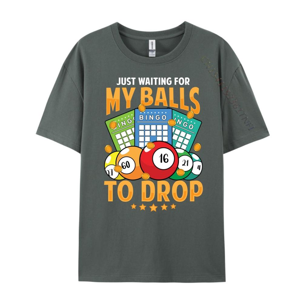 Waiting For My Balls To Drop Bingo Player Grandma Mens Graphic Tshirts Funny T Shirts Cool Fashion Tees