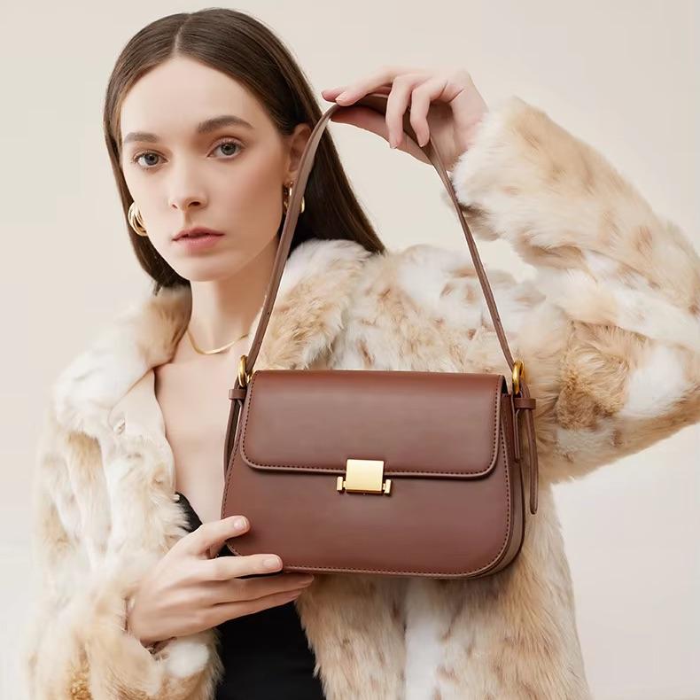 Hot Sale Genuine Leather Women's Small Square Shoulder Bag Fashionable Designer Minimalism Bag Tofu Bag Ladies Crossbody Bags