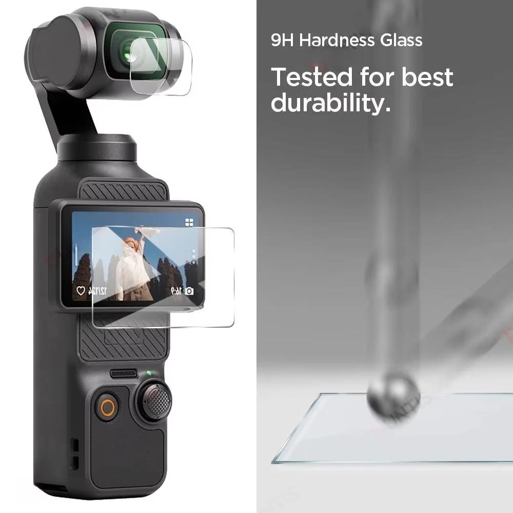 Tempered Glass Screen & Lens Protector for DJI Osmo Pocket 3/4/4 Pro 9H Anti-Scratch HD Clear Bubble Free Camera Accessories