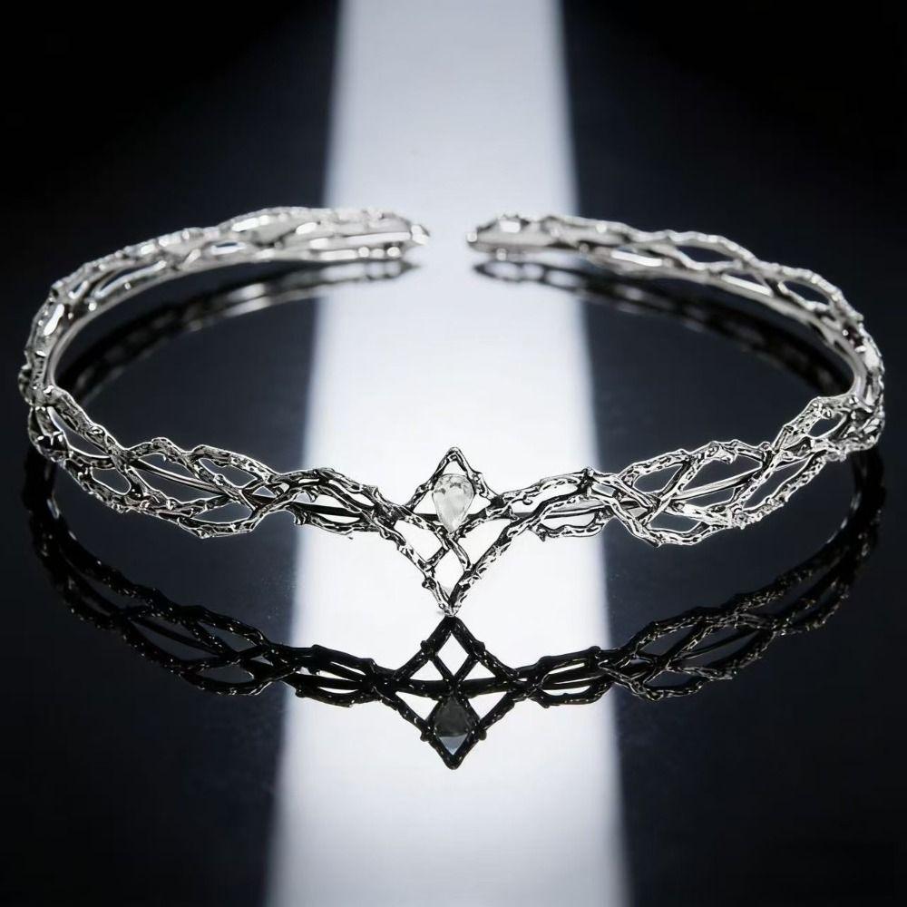 Retro Color Crown Cosplay Headwear Adjustable Headband Bridal Hair Accessories Bridal Wedding