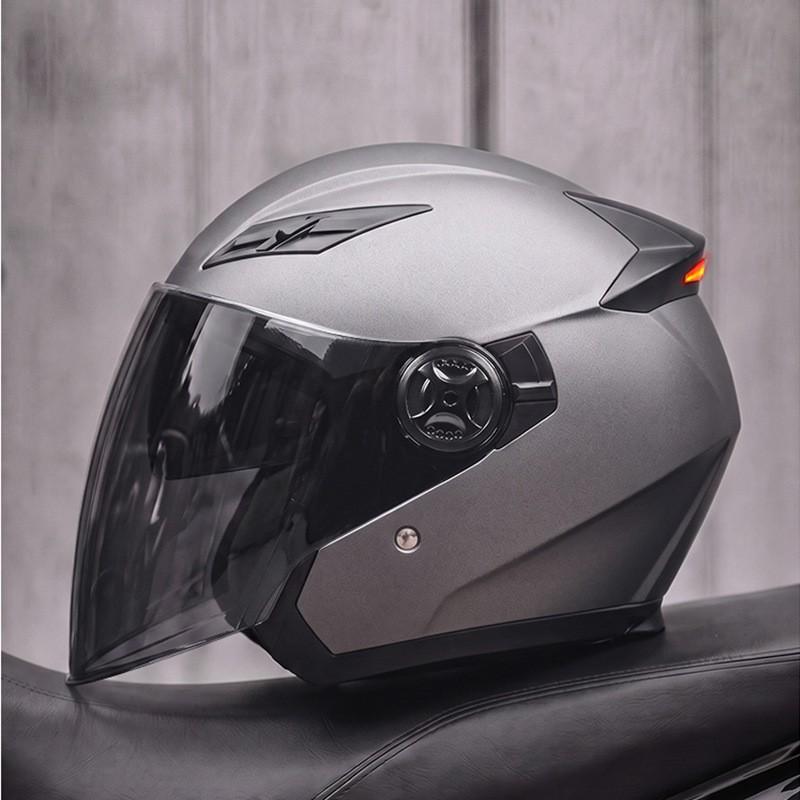 AD 3/4 Motorcycle Helmet Men Women 3C Certified Half Face With LED Light Commuting All Season