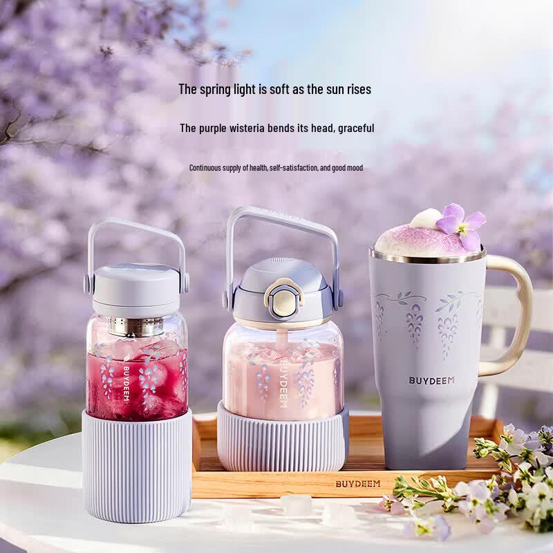 Buydeem Wisteria 750ml Insulated Tumbler with Straw