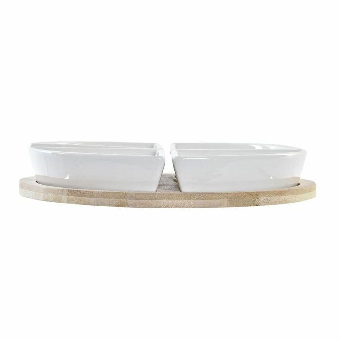 Ensemble vaisselle - DKD Home Decor - Bambou - Blanc - Multicouleur - Naturel