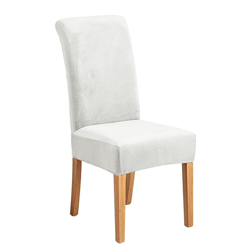 Elastic Velvet Soft Dining Chair Covers Washable Chair Slipcover Protector Thick Solid Color Chair Case Restaurant Kitchen 1PC