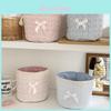 Cotton Heart Lace Round Storage Basket With Modern Design For Home Office Organization