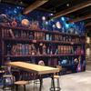 2D Gothic Apothecary Bookshelf Backdrop, Starry Night Magic Room Background