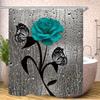 Red Rose Sunflower Shower Curtain Cute Bath Waterproof Curtains For Living Room Luxury Set Screen Bathroom Accessories Sets