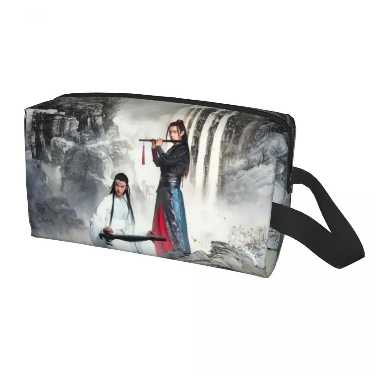 

Косметичка с логотипом секты Гусу Лань Женский дорожный органайзер для косметики Модный Неукротимый Вэй Усянь Хранение Сумки для туалетных принадлежностей 25.5X16X12.5CM