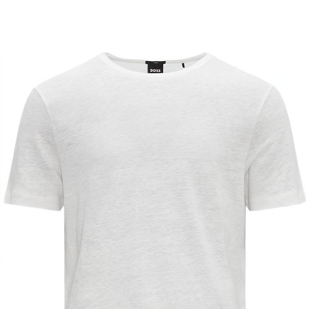 Hugo Boss T-Shirts Men's White Crew Neck Moderate Straight Fit 50486212-100