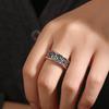 Adjustable Vintage Oxidized Floral Totem Ring Men Women Copper Statement Jewelry Boho Minimalist Style