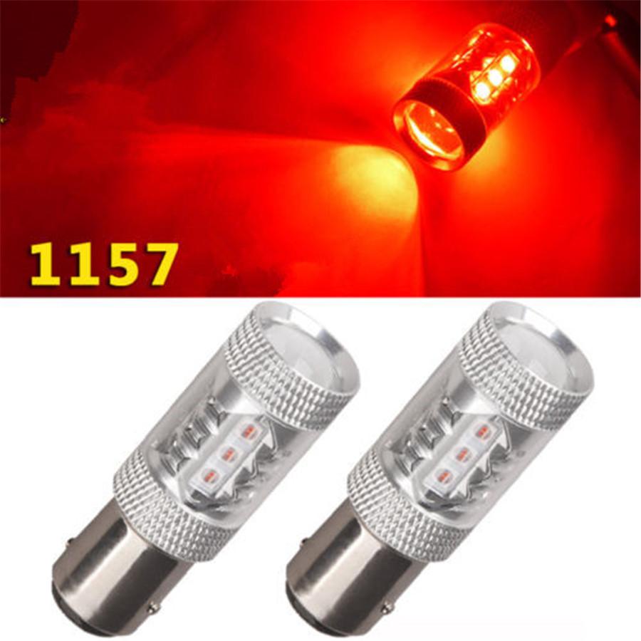 2Pcs 1157 BAY15D Red LED Bulb Car Brake Ligth 80W Stop Turn Signal Tail Lamp 12V