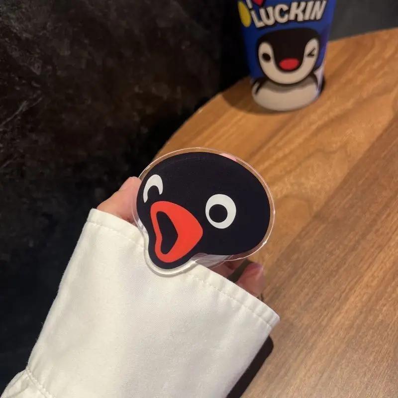 

NEW Korea Cute Cartoon Penguin POP-socket Strong Magnetic Phone Griptok Grip Tok Stand for IPhone 17 Pro Max Foldable Holder Bracket рожевий