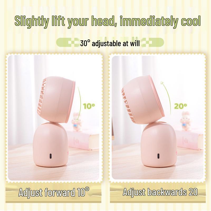 Portable USB Rechargeable Cartoon Fan for Students & Desktops