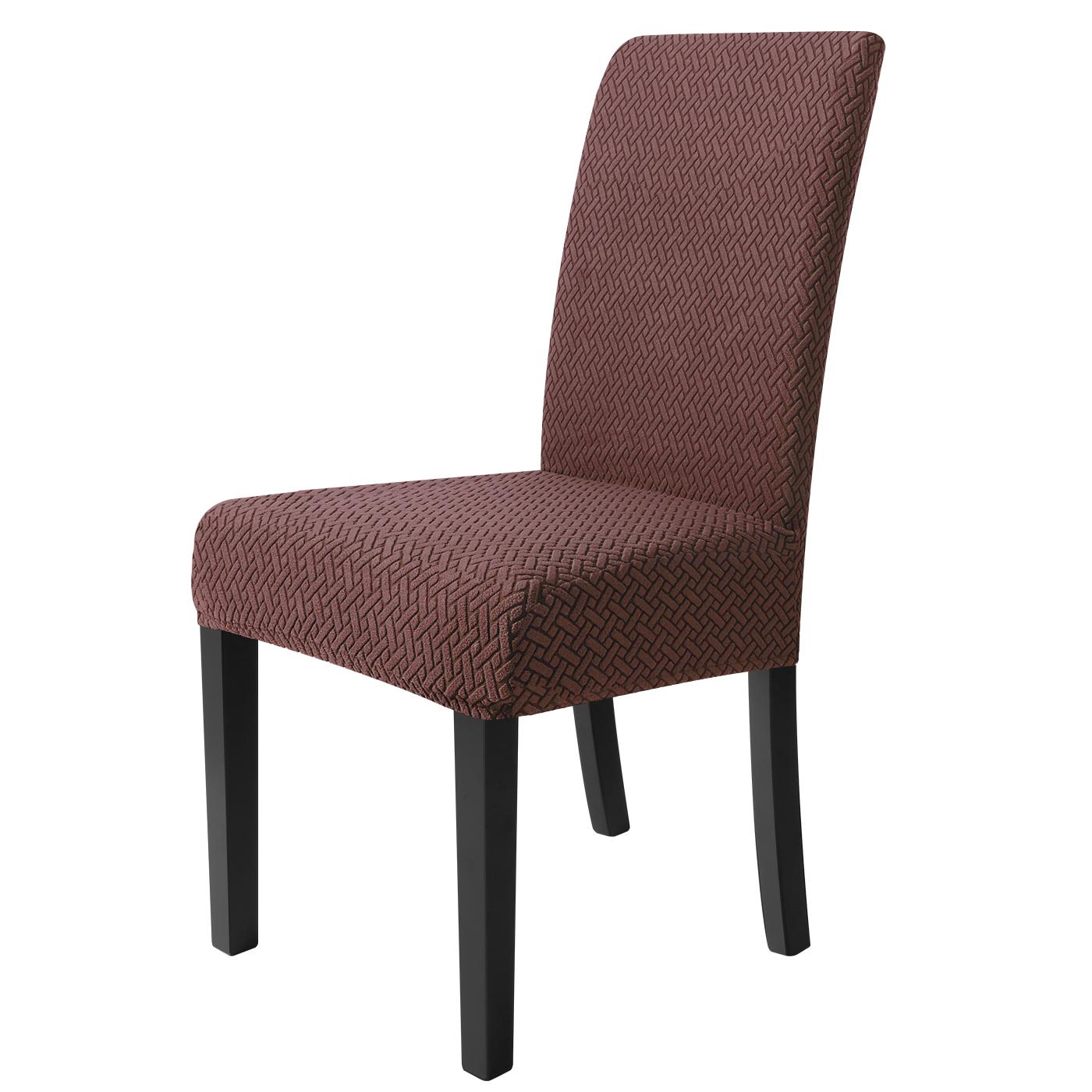

1PC Jacquard Dining Chair Cover Elastic Dustproof Chair Seat Covers Solid Color Non-slip Chair Case for Home Decor Banquet Hotel 1PC