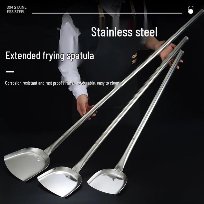 OIMG Extra-Long Stainless Steel Wok Spatula with Ceramic Handle