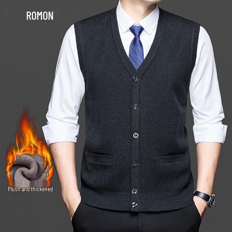 Luomeng Men's Plus Velvet Thickened Business Casual Vest