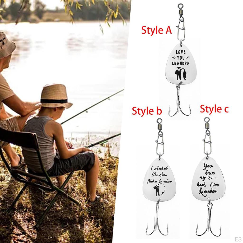 Fishing Keychain Lure Hook Father's Day Souvenir Hooks Key Chain for Men Dad