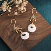 Guochao Palace-Style Retro Enamel Cloisonné Earrings with Jade Accents