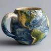 Space-Themed Coffee Cups with Ergonomic Handle Dishwasher Safe Space Embossed Planet Mugs Solar System Planet Mugs