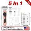 אפילטור חשמלי 5 ב-1 נטען USB שימוש של 60 דקות+ רטוב/יבש ללא כאב טרימר ביקיני מסיר שיער נייד לפנים, אף, אזור העיניים