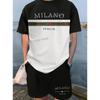 MILANO ITALIA Printed Sport T-shirt+shorts Suit Set Men Male Luxury Tracksuit Outfit  Runing  Tracksuit 2 Piece Set Clothes