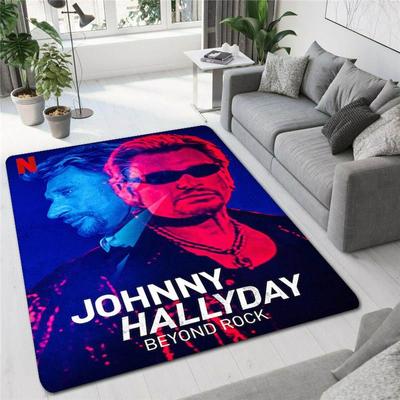 Alfombra con estampado de la estrella del rock francés Johnny Hallyday, alfombra antideslizante para sala de juegos, sala de estar y dormitorio, accesorios de fotografía, regalo de cumpleaños