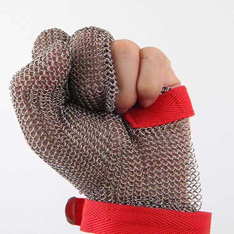 HD Manufacturer Professional Three-Finger Safety Stainless Steel Gloves Sewing Machine Compatible Industrial Use Three finger steel wire gloves size XXS