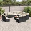 VidaXL Garden Lounge Set with Cushions 14 Pcs, Patio Sofas, Patio Furniture Set, Outdoor Furniture, Black 3256266