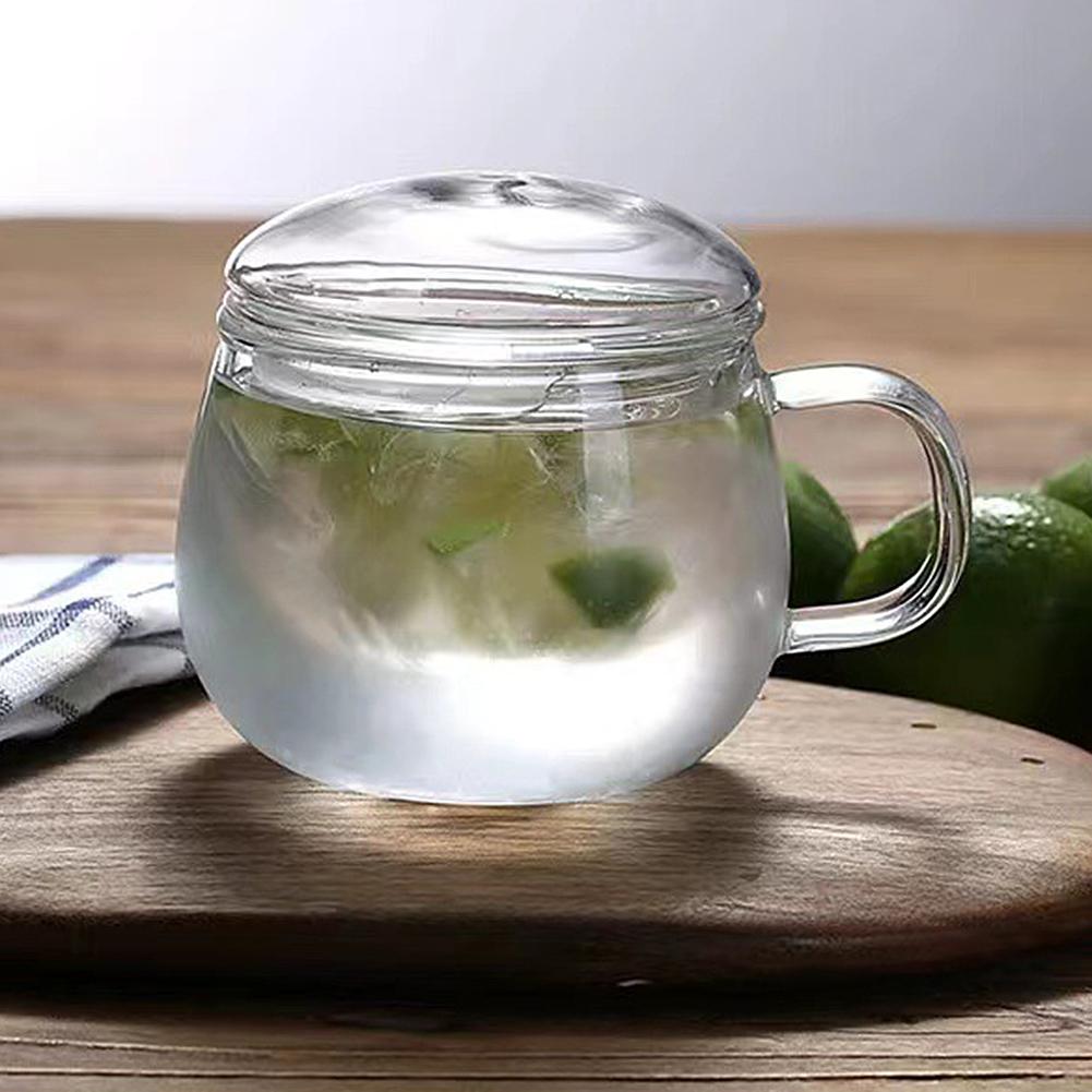 Glass Cup Thickened Transparent With Strainer Glass For Fill With Water  Reusable High Temperature Resistance For Home