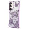 For Samsung Galaxy S25+/S24+ Case Rhinestones Decor 3D Butterfly TPU Phone Cover with Glitter Paper