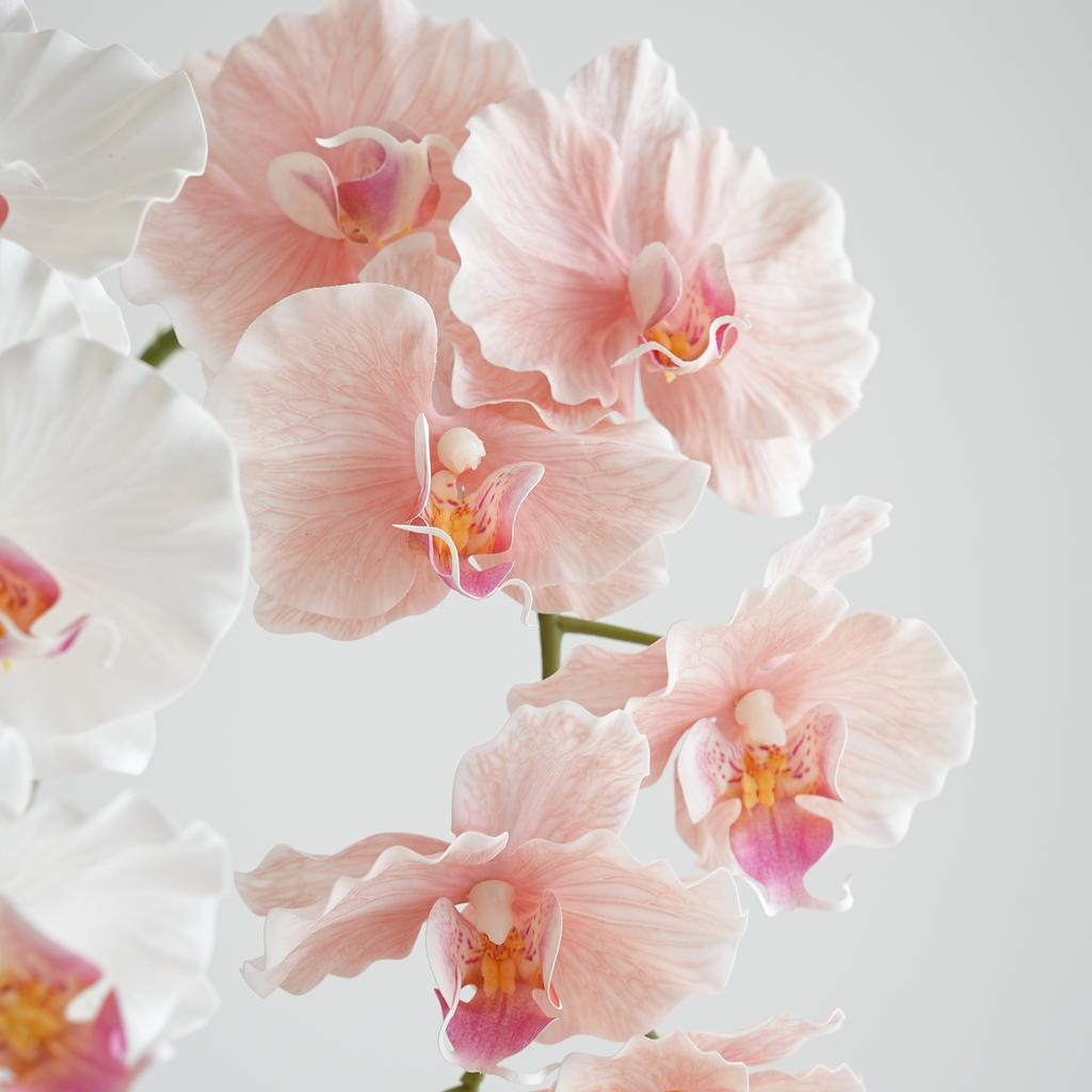 Künstliche Phalaenopsis Orchideenblüten Hochzeit Dekorative Phalaenopsis Realistische Orchidee Lange Stiele 9 Köpfe Heim Indoor Deko