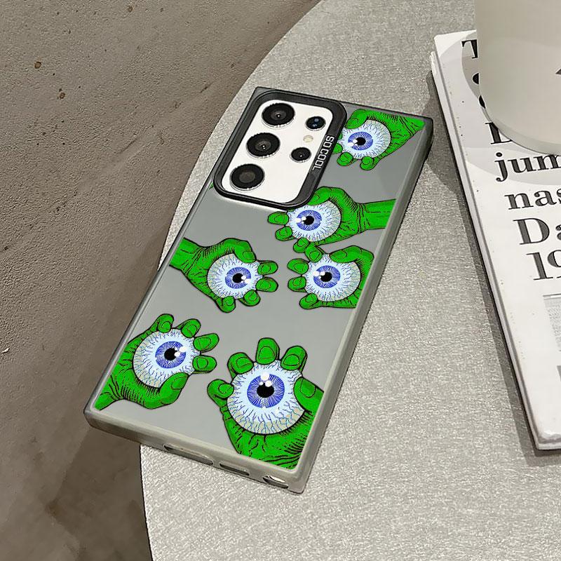 For Samsung S21 S23 S24 FE S25 S24 S23 S22 Ultra Plus Laser Phone Case Red Green Funny Eyes Shockproof Protective Back Covers