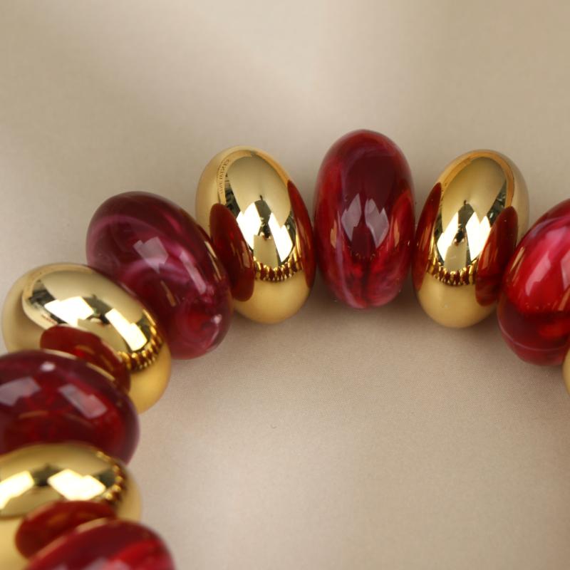 Vintage Irregular Beaded Stretch Bracelet Chunky Bead Bangle Trendy Jewelry For Women Daily Party Stackable Wrist Accessory