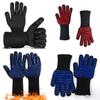 Bbq Heatresistant Gloves With Silicone Grip For Outdoor Grilling And Cooking